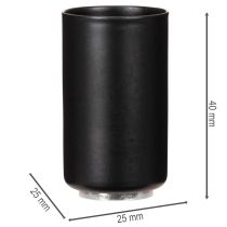 tételeket Kerek mágneses gyertyatartó, matt fekete, 25 mm-es kúpos gyertyákhoz, 4 darab