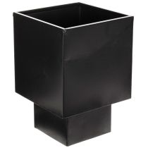tételeket Fekete kocka alakú virágcserép talppal, modern, 22 cm