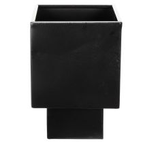 tételeket Fekete kocka alakú virágcserép talppal, modern, 22 cm