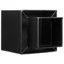 tételeket Fekete kocka alakú virágcserép talppal, modern, 22 cm