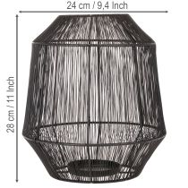 tételeket Fekete gyertyatartó, díszes lámpás, drótkosár, Ø24cm, M28cm