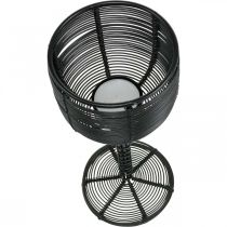 tételeket Tealámpa tartó fém fekete dekoratív borospohár Ø13cm H31,5cm