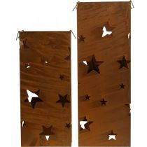 tételeket Karácsonyi gyertyatartók, rusztikus kivitelben, 40/50 cm magas, 2 darabos szett