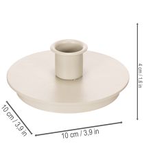 tételeket Kerek, krémszínű gyertyatartók kúpos gyertyákhoz, asztaldísz, 10 cm, 2 darab