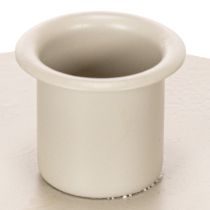 tételeket Kerek, krémszínű gyertyatartók kúpos gyertyákhoz, asztaldísz, 10 cm, 2 darab