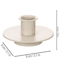 tételeket Matt bézs színű fém gyertyatartó, kis gyertyatartó kúpos gyertyákhoz, 8 cm, 3 darab