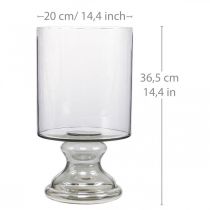 Szélfényű üveg gyertyaüveg színezett, átlátszó Ø20cm H36,5cm