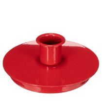 tételeket Kompakt piros fém gyertyatartók 10 cm-es kúpos gyertyákhoz, 2 darab