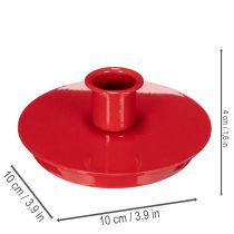 tételeket Kompakt piros fém gyertyatartók 10 cm-es kúpos gyertyákhoz, 2 darab