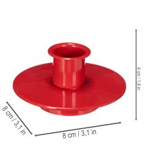 tételeket Kis piros gyertyatartók 8 cm-es kúpos gyertyákhoz, 3 darab
