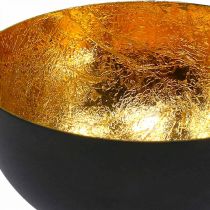 Asztali dekoráció Karácsonyi tál fekete arany Ø10cm H5cm
