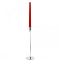 tételeket Gyertyatartó ezüst fém díszítésű gyertyatartó pálcás gyertyákhoz H31cm