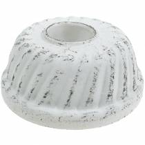 tételeket Gyertyatartó Bundt tortaforma Shabby Chic fehér Ø7.2cm M3cm 2db