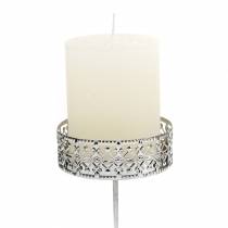 tételeket Virágos gyertyatartók ezüst Ø7,4cm H12,5cm antik megjelenésű konnektorba való csatlakoztatáshoz 4 db