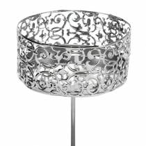 tételeket Virágos gyertyatartók ezüst csatlakoztatáshoz Ø8,8cm H13,7cm 4 darab antik megjelenés