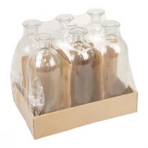 tételeket Gyertyatartó díszüvegek mini vázák üveg átlátszó H19,5cm 6 db