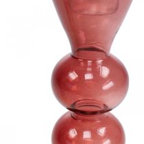 Gyertyatartó üveg gyertyatartó rózsaszín/rózsa Ø5-6cm H19cm 2db