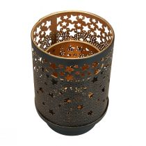 tételeket Gyertyatartó fém fekete/arany csillagok H13,5cm/19cm 2 db-os készlet