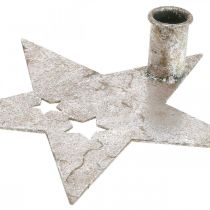 tételeket Fém díszítő csillag, kúpos gyertyatartó karácsonyi ezüsthöz, antik megjelenés 20cm × 19,5cm