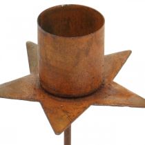 tételeket Csillagos gyertyatartó felragasztásra, rozsdás adventi dekoráció, 6 cm, 4 darab