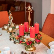 tételeket Gyertyatartó Oszlop Gyertya Star Gold Ø23cm H49,5cm
