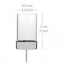 tételeket Gyertyatartó fém/üveg bedugásához Ø5cm H14cm 4 db