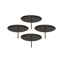 tételeket Dugaszolható gyertyatartó fekete Adventi gyertyatartó Ø6cm 4 db