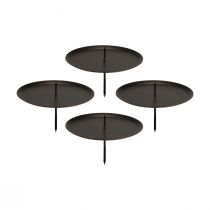 tételeket Dugaszolható gyertyatartó fekete gyertyatartó tüske Ø8cm 4 db