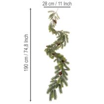 tételeket Dekoratív fenyőág, műfüzér téli virágdíszekhez, 190cm