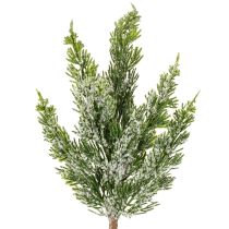 tételeket Műhóval borított fenyőág virágdíszekhez és adventi dekorációhoz, 40 cm, 3 darab