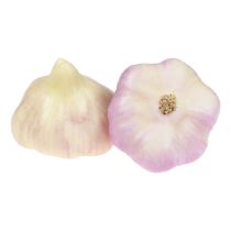 Műzöldség dekoráció fokhagyma rózsaszín, fehér Ø6,5cm 2db
