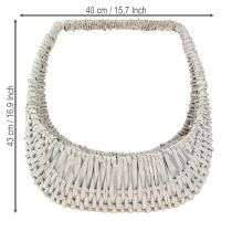 tételeket Kosár fogantyúval, fonott kosár, mosott szürke, H43/34/27cm, 3 db