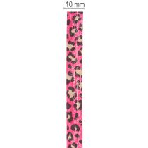 tételeket Dekoratív szalag, leopárdmintás, rózsaszín, göndör szalag ajándékcsomagoláshoz és kézműveskedéshez, 10mm, 100m