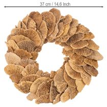 tételeket Fagomba koszorú, natúr színű, ajtó- vagy faldekorációra, 37 cm