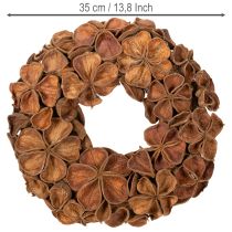 tételeket Szárított Lótusz Koszorú, Dekoratív Ajtókoszorú, 35cm