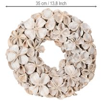 tételeket Lótuszvirágos Koszorú, Természetes Díszítéssel, Szárított Virágokkal, 35cm