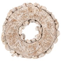 tételeket Lótuszvirágos Koszorú, Természetes Díszítéssel, Szárított Virágokkal, 35cm