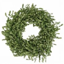 Karácsonyi koszorú zöld szárított virág koszorú lenvászon Ø34cm