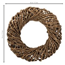 tételeket Díszes koszorú természetes ágakból, rattan koszorú, kerek, nagy, 45cm