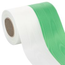 tételeket Moiré koszorú szalag 125 mm x 25 m zöld és fehér színben, taft szőtt szalag, nemzeti szalag, díszszalag