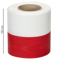 tételeket Moiré fehér-piros koszorú szalagok 100 mm