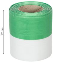 tételeket Zöld és fehér moaré koszorúszalag, 100mm x 25m - nemzeti szalag, taft szegély, masni szalag, díszszalag