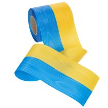 tételeket Kék és sárga moaré koszorúszalag, 100 mm, nemzeti színű szalag, klubszalag, díszszalag, ünnepi gyászszalag, acetát