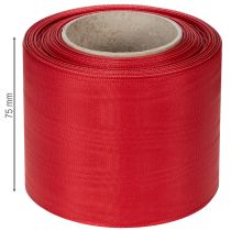 tételeket Piros koszorú szalag 75mm x 25m - Temetési virágkötészet és dekoráció, Masszív szalag feliratozáshoz