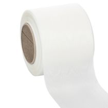 tételeket Fehér koszorúszalag, kiváló minőségű, 75mm x 25m - dekoratív szalag virágkötészethez és temetési szertartásokhoz, ideális nyomtatáshoz.