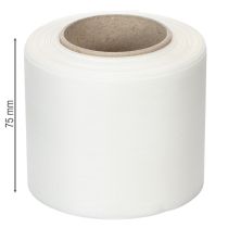 tételeket Fehér koszorúszalag, kiváló minőségű, 75mm x 25m - dekoratív szalag virágkötészethez és temetési szertartásokhoz, ideális nyomtatáshoz.