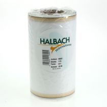 tételeket Fehér moaré koszorú szalag arany gyöngy szegéllyel, 175 mm - Elegáns szalag dekorációhoz és virágkötészethez