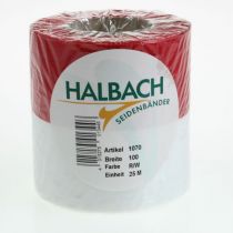 tételeket Moiré fehér-piros koszorú szalagok 100 mm