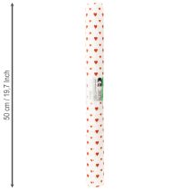 tételeket Krepp papír szívekkel Virágárus krepp anyák napi piros, fehér 50×250cm