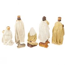tételeket Betlehemes figura készlet 8 figurás krémarany kézzel festett 6-12,5cm